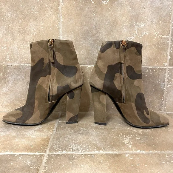 Suede Camouflage Print Boots - Picture 2 of 7